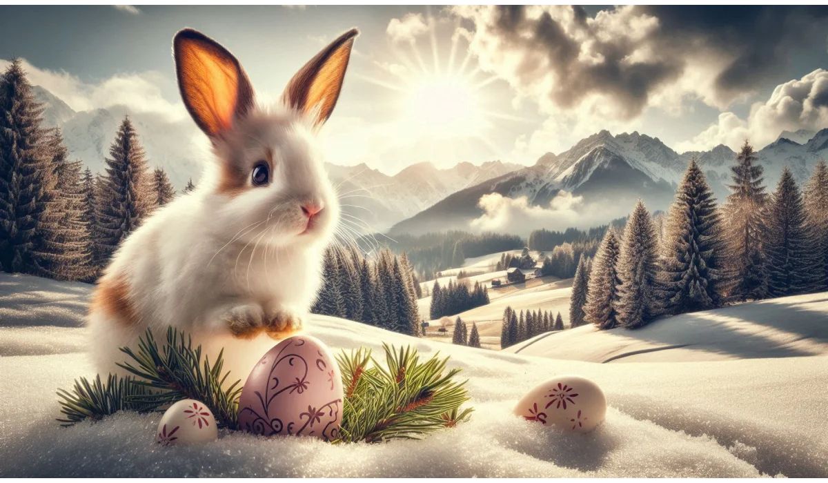 Osterhase im Schnee 2